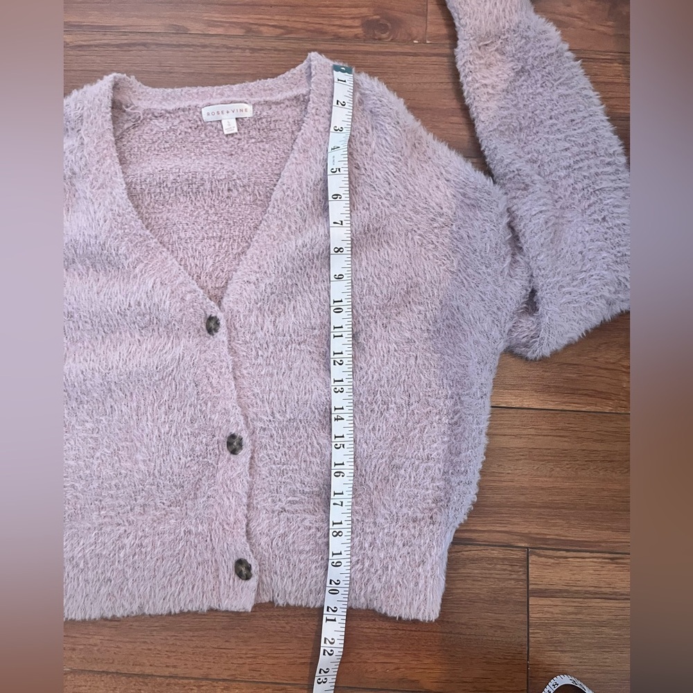 Women's Pink Cardigan Sweater - Picture 10 of 11